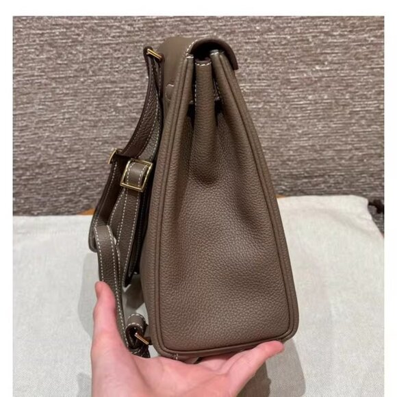 Premium Togo Leather Backpack  | Chic 22cm Travel Backpack main image 4